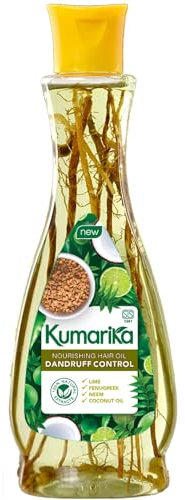 Kumarika Nourishing Hair Oil Dandruff Control - For Anti dandruff scalp treatment hair oil for dry damaged hair. 100% Natural extracts, for dry itchy scalp with dandruff, 200ml