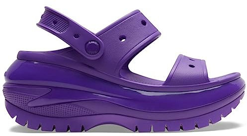 Crocs Classic Mega Crush Platform Sandal Neon Purple - 8, Neon Purple, 38