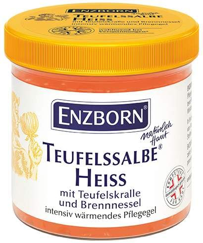 Enzborn Teufelssalbe Heiss | Langanhaltender Wärmeeffekt | Ohne Rückstände | Mit Teufelskralle und Brennessel | Dermatologisch Geprüft | 2 x 200 ml