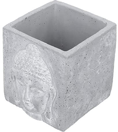 ABOOFAN Pot De Fleurs Tête De Bouddha Ciment pour Plantes Décoration Intérieur Bureau Jardin