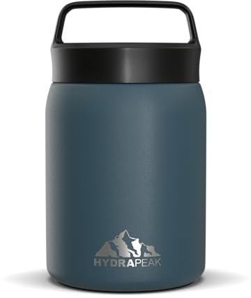 Hydrapeak Tarro aislado de 18 onzas para alimentos fríos y calientes, sopa, tarro de acero inoxidable, para oficina, exteriores (azul francés)