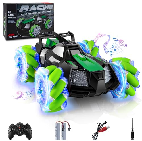 Uplayteck Coche Teledirigido, 4WD, Gran Escala 1/16, Rotación de 360 Grados, 2.4GHz, Coche Radiocontrol de Batería Recargable, Juguetes para Niños y Adultos