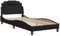 vidaXL Bettgestell, Polsterbett Bett mit LED, Bettrahmen mit Lattenrost Wellenform, Einzelbett für Schlafzimmer, Schwarz 90x200cm Kunstleder
