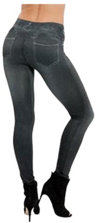 BQLFPOIHP Perfect Stretch Skinny Fit Pull-On Push-Up Plus-Size-Jeans-Leggings, Po-Lifting-Jeans for Damen (Color : Black, Size : S)