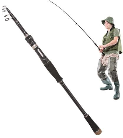Teleskop-Angelrute | Teleskoprute, Surf Casting Rod für Süßwasser, Kurze Baitcasting Angelrute für Forelle, Bass, Hecht, Zander