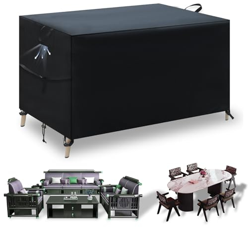 Nuo desire 420D Oxford Gartenmöbel-Abdeckung 160x100x74 cm – Wasserdicht, Winddicht, UV-Schutz, Staubdicht für Tisch, Lounge, Rattan, Gartenstuhl, Terrassenmöbel Gartentisch Stoffplane Schutzhülle