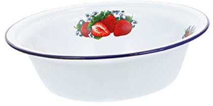 COLLBATH Emaille-schüssel Zum Servieren Von Suppe Und Nudeln Retro-emaille-becken Mit Verdicktem Boden Multifunktional Für Waschen Von Reis Obst Und Gemüse Eier Schlagen Und Teig Herstellen