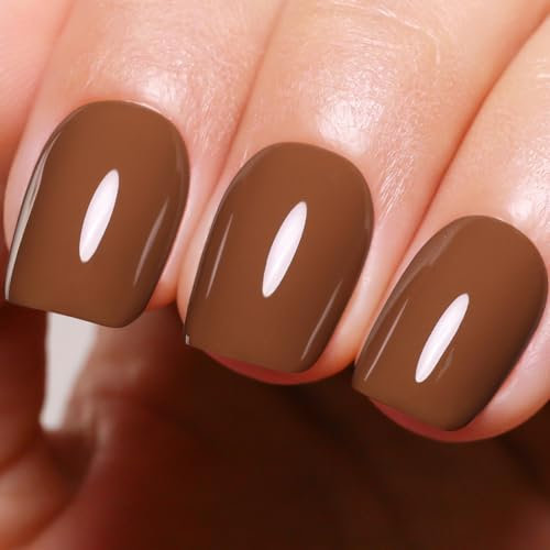 Ozzeal Gel Polish, 0.5 Fl Oz Dark Chocolate Brown Gel Nail Polish Autumn Winter Soak Off LED UV Art Starter Manicure Salon