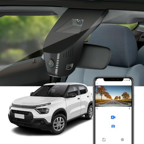 Fitcamx Dashcam 4K kompatibel mit Citroen C3 2020 2021 2022 2023, OEM Autokamera UHD 2160P Video WiFi, Loop-Aufnahm, G-Sensor, Night Vision, WDR Dashcam mit akku, Plug & Play, mit 64 GB-Karte