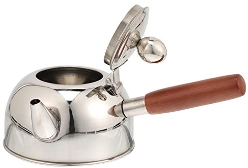 Amosfun Stainless Steel 500ml Side Handle Kettle, Wear-Resistant Whistling Tea Pot for Stovetop and Induction Cooker, Handheld Tea Accessory for Household Boiling