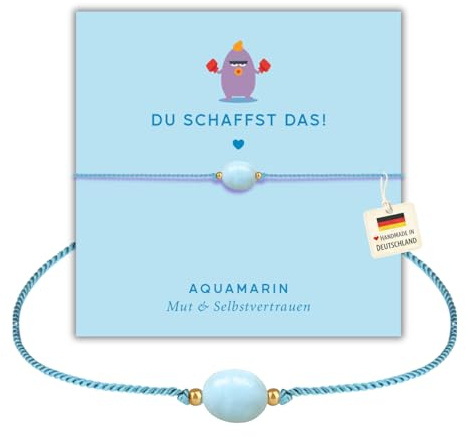 happymaker - Einschulungs Geschenk, Armbänder mit echten Edelsteinen, Mutmacher Geschenk, größenverstellbar und handmade in Deutschland