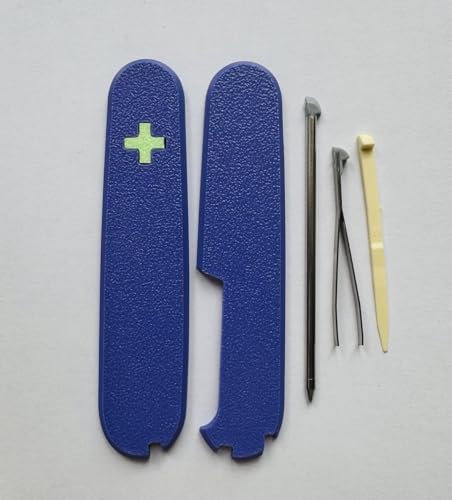 Replacement Covers For Victorinox Scales Plus 91mm Plastic Handles With Toothpick Tweezers And Pen Glowing Cross (Violet)