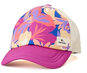 Rip Curl Trucker, Baseball Hat, Lightweight Breathable Mesh with Adjustable Snapback and Curved Brim for Sun Protection Gorra de béisbol, Fucsia, Talla única para Mujer