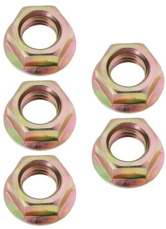 SG Store - 5 tuercas hexagonales de rosca fina M12 x 1,5 revestidas con zinc de color con diámetro de 22 mm y diámetro inferior de 18 mm, utilizadas para piñones de motocicleta