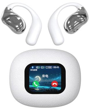 Auriculares de oído abierto compatibles con Bluetooth IPX4, resistentes al agua, ejercicios de color para pantalla de fitness, auriculares LCD, verdaderos auriculares True 5.4, pantalla de traducción