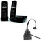 Cleyver - Téléphone sans Fil AS690, autonomie 18h, Technologie DECT + Casque sans Fil ODHW10, Busylight, Longue Portée, Noir