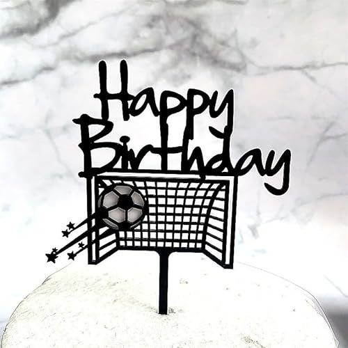 AILEXI 1pcs Acrylic Glitter Cake Decorating Toppers - Happy Birthday Small Football A705