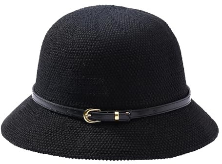 Manfnee Sonnenhut Damen Strohhut Sommer UV-Schutz Breite Krempe Stroh gewebt Cap for Strand Urlaub