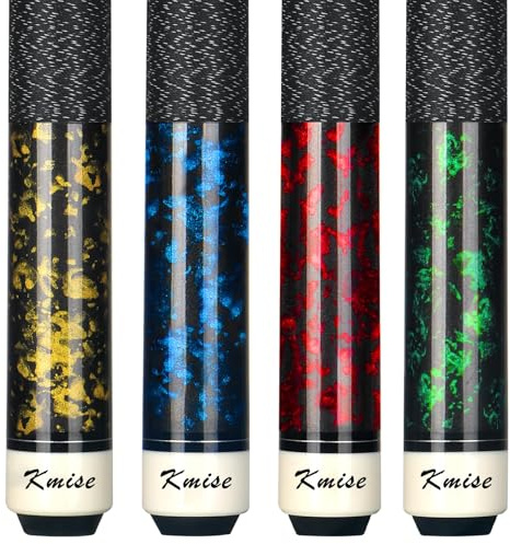 Kmise Queue-Set – Professionelles Billardqueue aus kanadischem Ahorn, Neuer verbesserter Griff, 18–21 oz, 4 Farben optional, Queue Wird mit Kreide und Handschuhen geliefert (4er-Set)