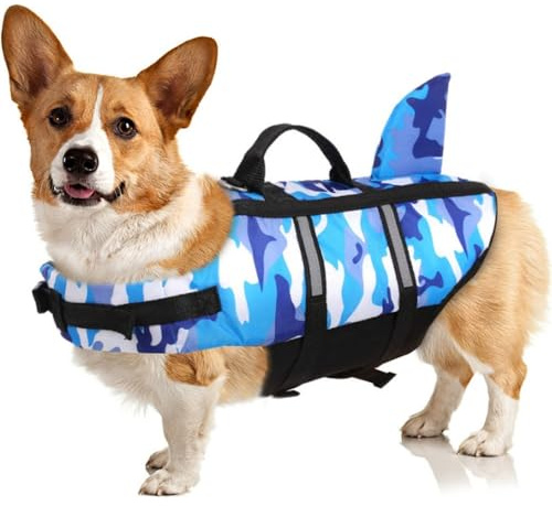 Schwimmweste für Hunde, mehrfarbig, Camouflage, professionelle Haustier-Schwimm-Trainingskleidung mit Hebehilfegriff, verstellbarer Hunde-Badeanzug