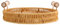 ULTECHNOVO de Rattan Pequeña Bandeja Redonda Tejida para Snacks y Pan con Asas como Centro de Mesa para Comedor y Decoración de Mesa de Café Multiusos y Artesanal