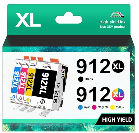 colorfly 912XL Multipack Patronen Kompatible mit HP 912 912 XL Druckerpatronen für HP OfficeJet Pro 8022 8024 8020 8023 Patronen OfficeJet 8012 8014 8010 8015 8017, 4er-Pack