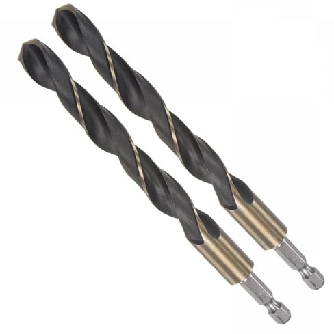 ROWORKX 2Pcs 5mm Twist Drill Bit – 1/4 Inch Hex Shank HSS Drill Bits – Spiral Flute 135° Split Point Bits for Wood Plastic Aluminium and Thin Metal
