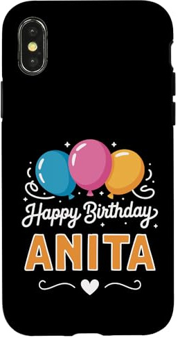 Hülle für iPhone X/XS Alles Gute zum Geburtstag Anita