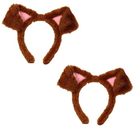 AYZDJ 2 Stück Hundeohren Stirnband für Erwachsene und Kinder – Plüsch-Tierohren-Haarband, Halloween-Hunde-Kostüm-Zubehör, Rollenspiel-Partygeschenk für Cosplay und Themenveranstaltungen