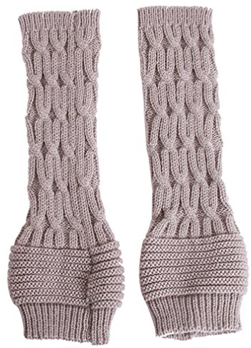 HENGSONG Damen Mädche Winter Fingerlose Armstulpen Stricken Pulswärmer Lange Elastische Halbfinger Handschuhe Fingerlose Handwärmer Sporthandschuhe (hellgrau)