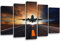 Feeby Bilder XXL 5-Teilig Flugzeug Typ A 150x100 cm Wohnzimmer Schlafzimmer Büro Küche Wandbilder Leinwandbilder Modern Bild auf Leinwand Wanddekoration Kunstdruck Transport Himmel Straße