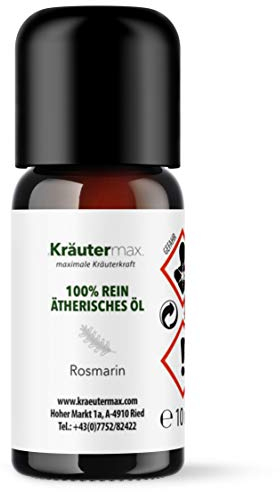 NEU! Kräutermax ätherisches Rosmarinöl | Rosmarin ätherisches Öl für Diffuser, Sauna und vieles mehr | Rosmarin essential Öl | Naturreines ätherisches Öl Rosmarin | Rosmarin Öl 1 x 10 ml