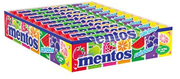 Mentos Rainbow, Caramelo Masticable con Zumo de Frutas - 20 unidades de 37.5 gr (Total 750 gr)