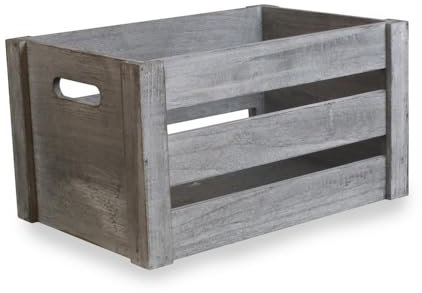 Red Hamper Medium Deep Vintage Crate, Wood, Grey