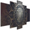 decomonkey Bilder Mandala 225x112.5 cm 5 Teilig Leinwandbilder Bild auf Leinwand Wandbild Kunstdruck Wanddeko Wand Wohnzimmer Wanddekoration Deko Modern Abstrakt