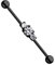 Piercingfaktor Piercing Hantel Universal Barbell Industrial Ohr Cartilage Helix Tragus Intim Brust Nippel Stab 3 Kristalle Schwarz 1,2mm
