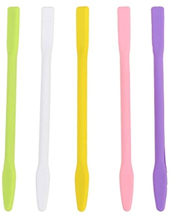 Artibetter 5pcs Silicone Facial Mask Stiring Rods Makeup Stir Stick Cosmetic Skin Care Face Cream Mask Mixing Spatula Applicator for Home Travel 10cm (Random Color)