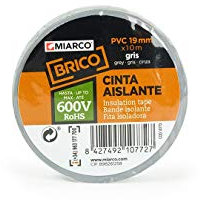 MIARCO 10772 - Cinta aislante de PVC Brico Gris 19mm x 10m