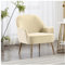 INMOZATA Beige Tub Chair Velvet Dining Armchair Arm Rest Occasional Chairs for Living Room Bedroom Lounge