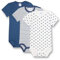 Sanetta Body Kurzarm (Dreierpack) Blau Ringel und Weiß | Hochwertiger und nachhaltiger Body für Jungen aus Bio-Baumwolle. Inhalt: 3er Set Baby Body