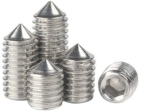 WIFUN Grub Screws (Mixed 80 Pack), A2 Cone Point Metric Thread Socket Allen Key Set (20-M3+M4+M5+M6, 6mm)