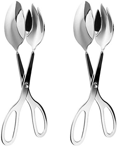 2 Pezzi Pinza Per Insalata A Forbice,In Acciaio Inox Per Barbecue Pinza Cottura Cibo Pinze Buffet A Forbice Pinze Pinze Da Cucina Multifunzione Per Torte, Pane, Barbecue, Snack Vari, Cucina Accessori