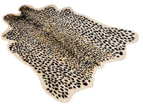 Teppich mit Leopardenmuster, Kunstfell, rutschfester Geparden-Teppich, kleiner Akzent, Tierdruck, Versteckteppich, Bodenteppich für Türmatte, Eingangsbereich, Schlafzimmer, Dekor (9.5x7.5 m, Leopard)