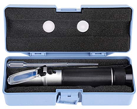 Brix Meter Refraktometer, Professioneller Handalkohol 0-80% Test Refraktometer Tester Brix Refraktometer Aräometer mit Automatischer Temperaturkompensationsfunktion Zum Brauen von Bierwürze
