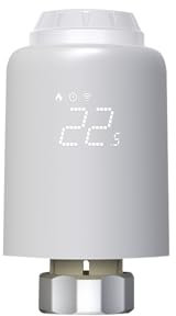 Qiumi Zigbee Smart Thermostatic Radiator Valve, Prise en Charge de la télécommande par l’Application Smart Life, la Commande vocale par Alexa et Google Assistant (LED Display)