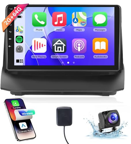 2G 64G Android Car Stereo for Ford Fiesta 2009-2014 with Wireless Carplay, Rimoody 9 Inch Touch Screen Car Radio with GPS Navigation Bluetooth FM RDS HiFi WiFi Android Auto Backup Camera