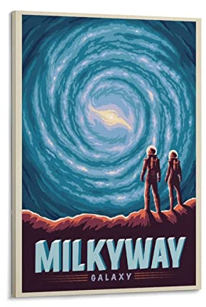 Milky Way Galaxy-Poster, dekoratives Gemälde, Leinwand, Wandposter und Kunstbild, modernes Familien-Schlafzimmer, 60 x 90 cm