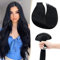 SEGO Tape Extensions Echthaar Haarverlängerung 10 Tressen Klebeband 25g Haarteile 7A Glatt 100% Remy Human Haar 12(30cm)-20g Schwarz#1-1