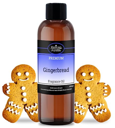 Gingerbread Fragrance Oil 100ml, Room Fragrance Oils for Candle Making, Wax Melts, Great for Aromatherapy Humidifier Oils, Candle Fragrance Oil for Soy Wax, Scented Oil for Burners, Perfume Oil