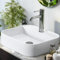 EMKE Waschbecken Aufsatzwaschbecken - Eckig Hängewaschbecken für Badezimmer & Gäste WC - 50 × 40 × 11 cm Keramikwaschbecken Waschtisch Aufsatzbecken- Weiß